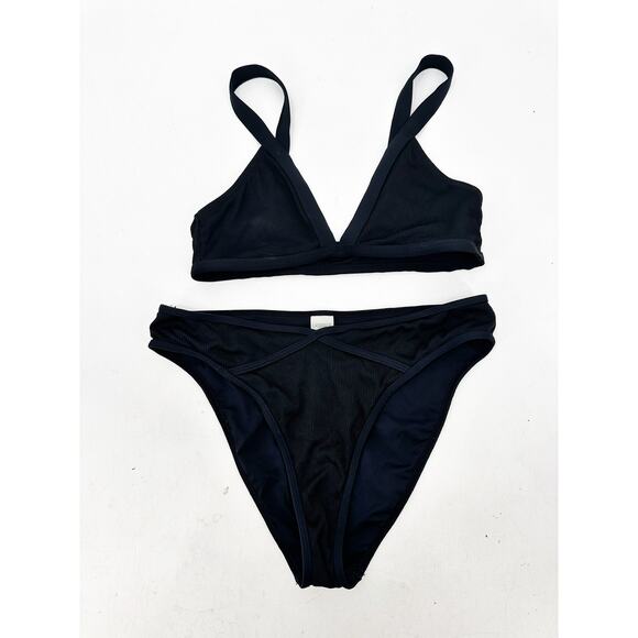 L Space Farrah Bikini Set Size M in Black - Picture 2 of 5